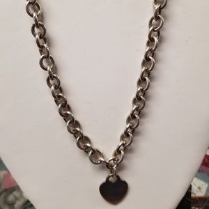 Silver Toggle heart Necklace